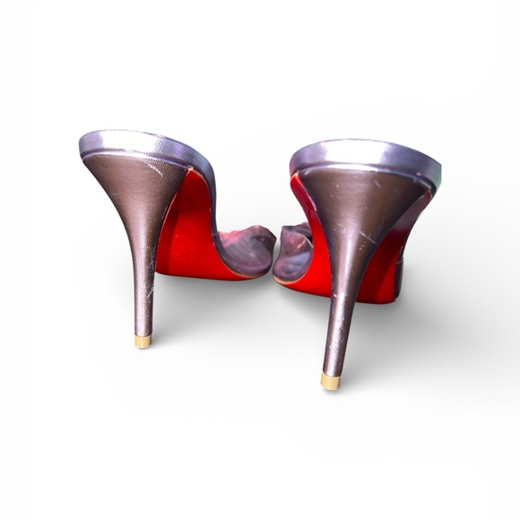 Christian Louboutin Crystal Strass Bow PVC Mule Sandals Pink Purple Size 40 NEW - Picture 4 of 5